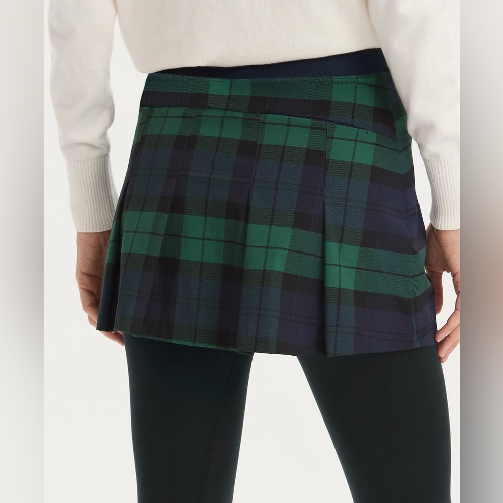 RNWK M Renwick Sport Blackwatch plaid skirt leggings, POCKETS Golf Yoga Run mod